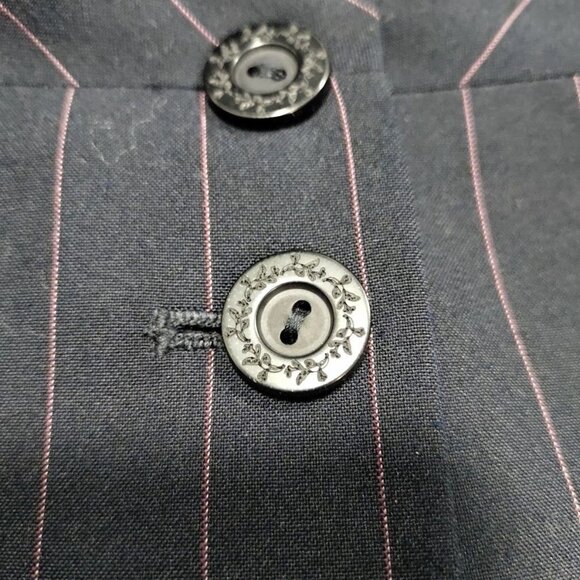 Classiques Entier Pinstripe Blazer And Wide Leg Pants Suit Set Women's 10 - Picture 12 of 16